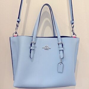 Coach Baby Blue Mollie 25 (Pink Interior) GENTLY USED